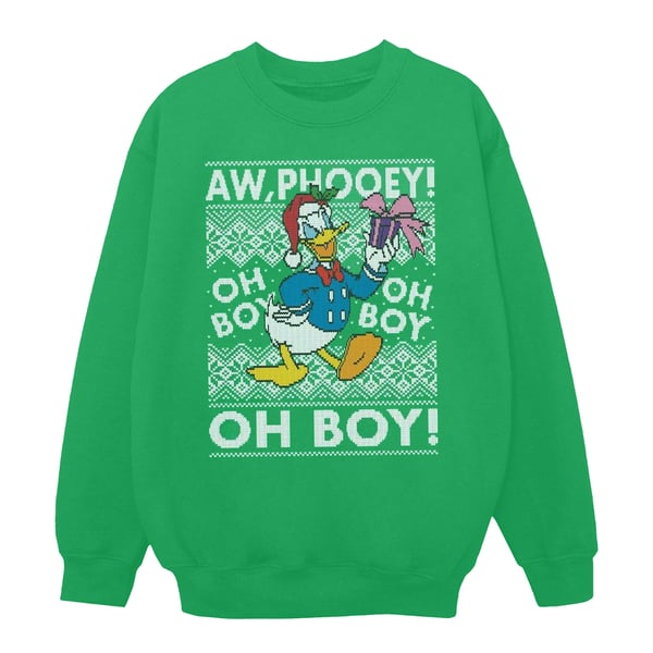 Disney Mens Donald Duck Christmas Fair Isle Sweatshirt