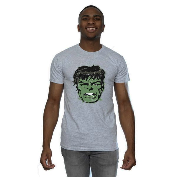 Marvel Mens Incredible Hulk Distressed Face T-Shirt