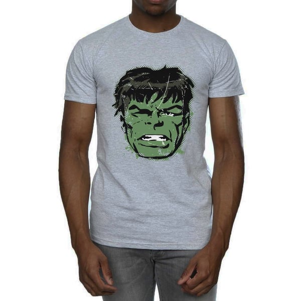 Marvel Mens Incredible Hulk Distressed Face T-Shirt