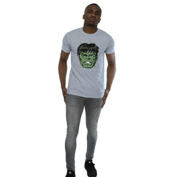Marvel Mens Incredible Hulk Distressed Face T-Shirt