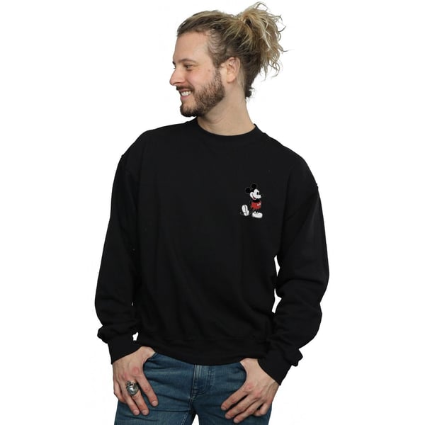 Disney Mens Mickey Mouse Kickin Retro Chest Sweatshirt