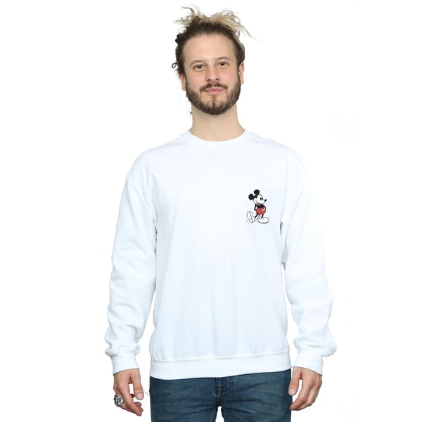 Disney Mens Mickey Mouse Kickin Retro Chest Sweatshirt