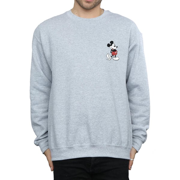 Disney Mens Mickey Mouse Kickin Retro Chest Sweatshirt