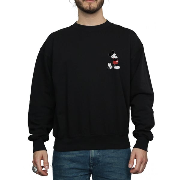 Disney Mens Mickey Mouse Kickin Retro Chest Sweatshirt