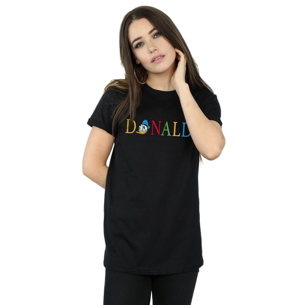 Disney Womens/Ladies Donald Duck Letters Cotton Boyfriend T-Shirt