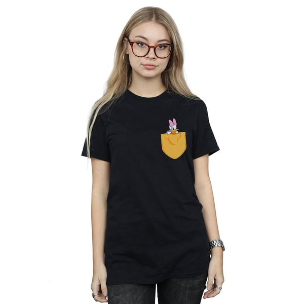 Disney Womens/Ladies Daisy Duck Faux Pocket Cotton Boyfriend T-Shirt