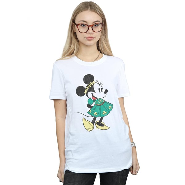 Disney Womens/Ladies Minnie Mouse St Patrick´s Day Costume Cotton Boyfriend T-Shirt