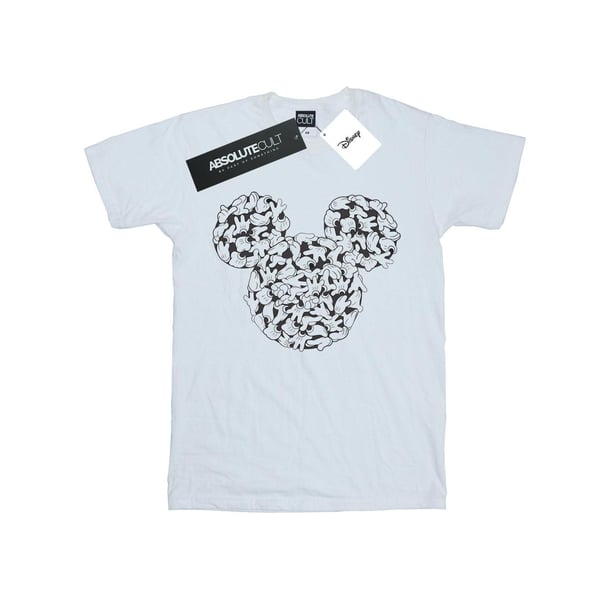 Disney Womens/Ladies Mickey Mouse Head Of Hands Cotton Boyfriend T-Shirt