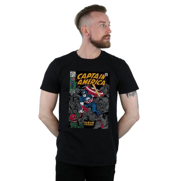 Marvel Mens Captain America Album Issue Cover T-Shirt