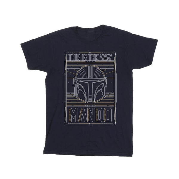 Star Wars Boys The Mandalorian The Way Outline Helm T-paita