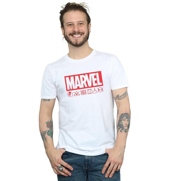Marvel Miesten Logo Pesuohje T-paita