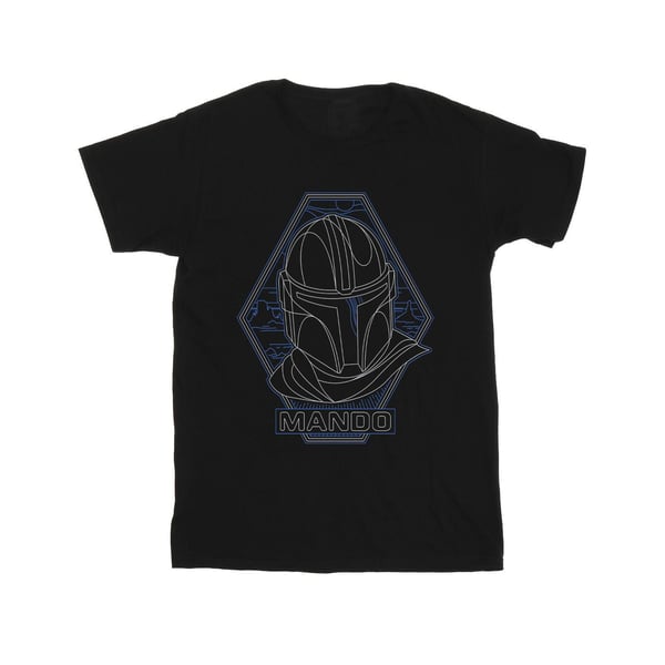 Star Wars Pojkar The Mandalorian Outline Helm Diamant T-shirt