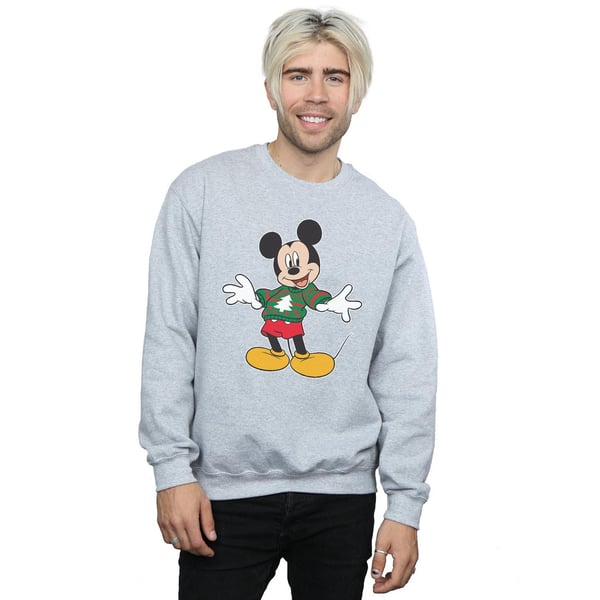 Disney Mens Mickey Mouse Christmas Jumper Stroke Sweatshirt