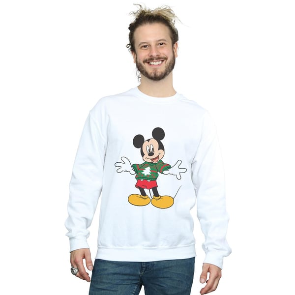 Disney Mens Mickey Mouse Christmas Jumper Stroke Sweatshirt