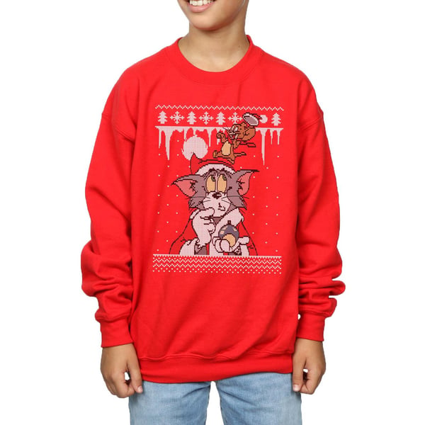 Tom And Jerry Boys Christmas Fair Isle Sweatshirt