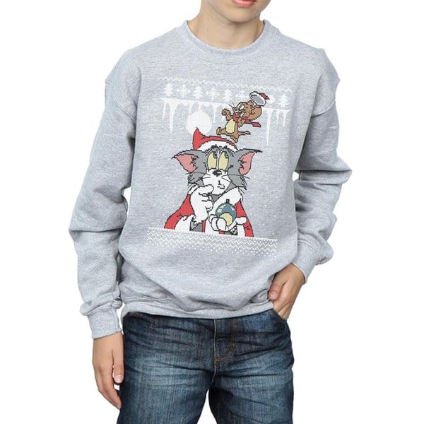 Tom And Jerry Boys Christmas Fair Isle Sweatshirt