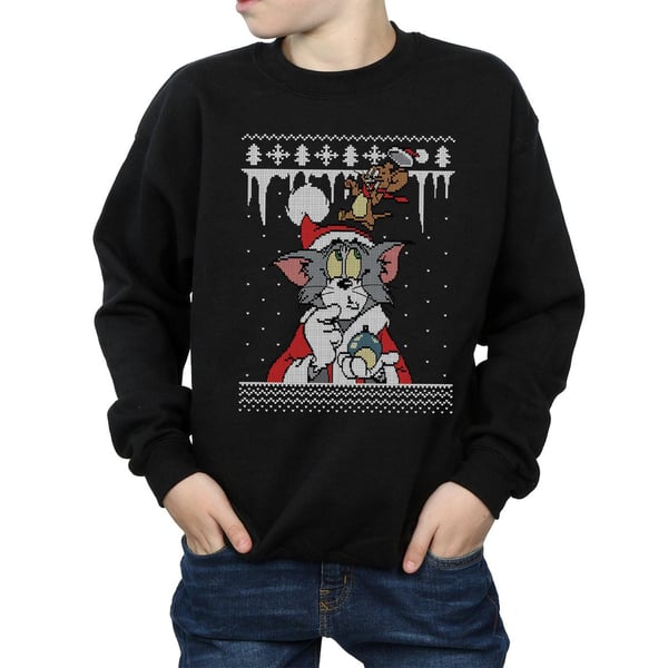 Tom And Jerry Boys Christmas Fair Isle Sweatshirt