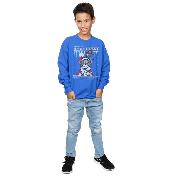 Tom And Jerry Boys Christmas Fair Isle Sweatshirt