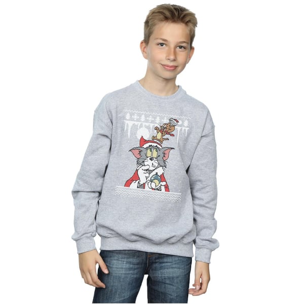 Tom And Jerry Boys Christmas Fair Isle Sweatshirt