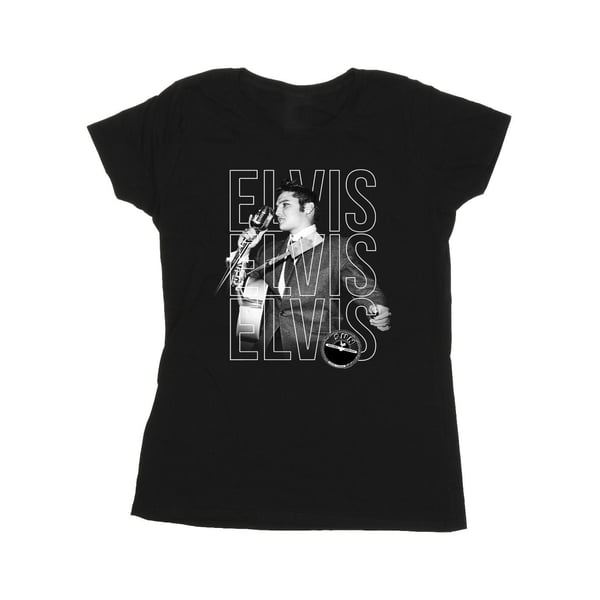 Elvis Dam/Dam Trippel Logotyp Porträtt T-shirt i Bomull