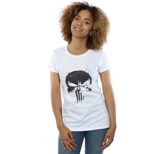 Marvel Womens/Ladies The Punisher TV Skull Logo Cotton T-Shirt