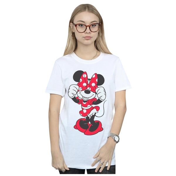 Disney Womens/Ladies Minnie Mouse Bow Eyes Cotton Boyfriend T-Shirt