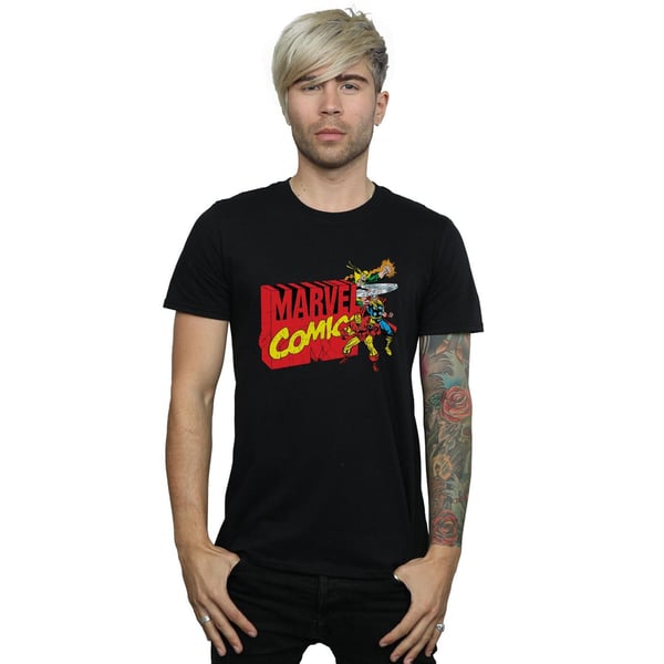 Marvel Comics Mens Vintage Logo Blast T-Shirt