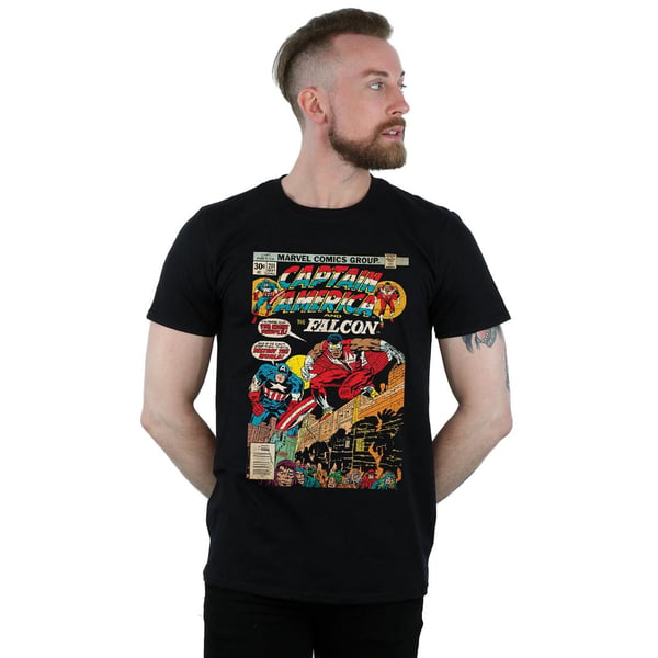 Marvel Mens Captain America And Falcon Comic Cover T-Shirt