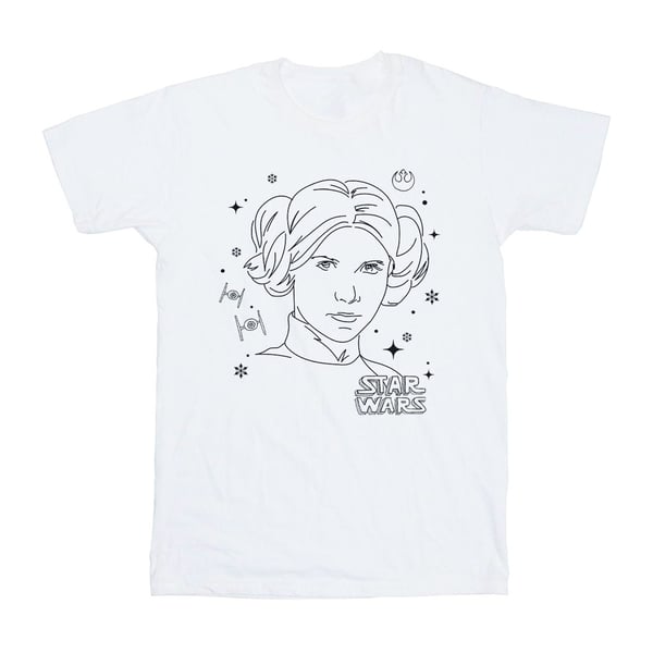 Star Wars Girls Episode IV: A New Hope Leia Christmas Sketch Cotton T-Shirt
