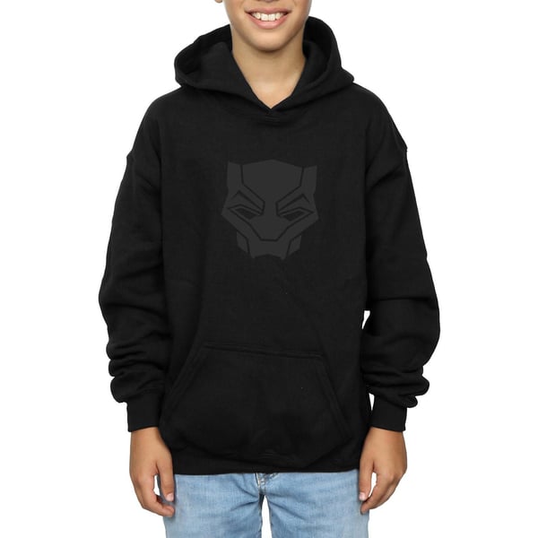 Marvel Boys Black Panther Black On Black Hoodie