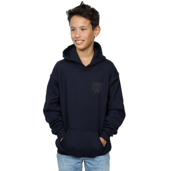 Marvel Boys Black Panther Black On Black Chest Print Hoodie
