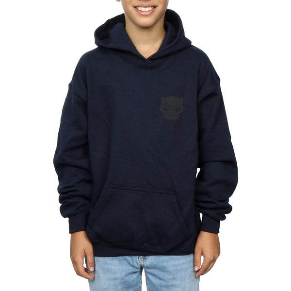 Marvel Boys Black Panther Black On Black Chest Print Hoodie