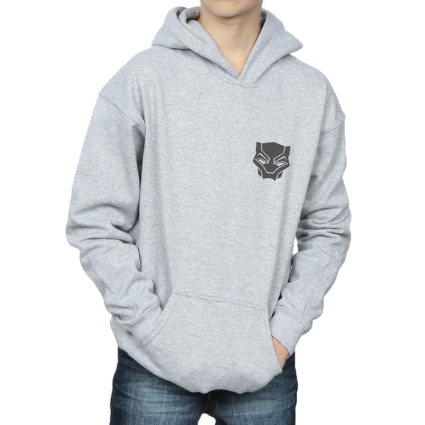 Marvel Boys Black Panther Black On Black Chest Print Hoodie