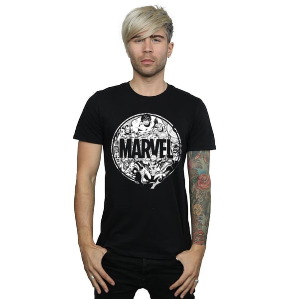Marvel Comics Mens Logo Character Infill T-Shirt