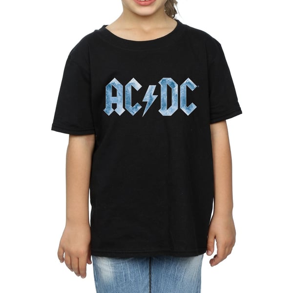 AC/DC Girls Blue Ice Logo Cotton T-Shirt