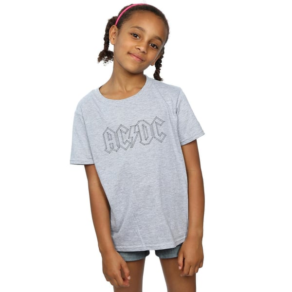 AC/DC Girls Black Outline Logo Cotton T-Shirt