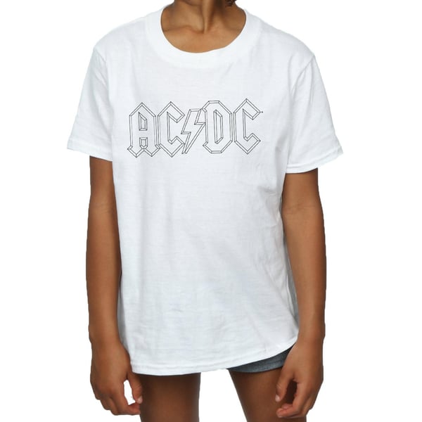 AC/DC Girls Black Outline Logo Cotton T-Shirt