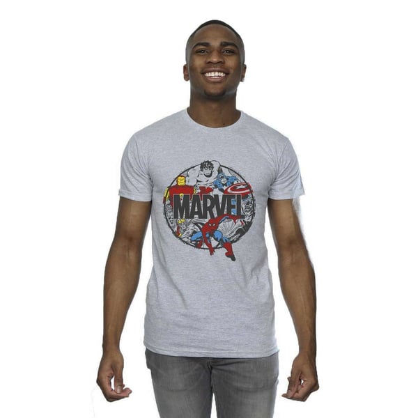 Marvel Mens Comics Character Circle T-Shirt