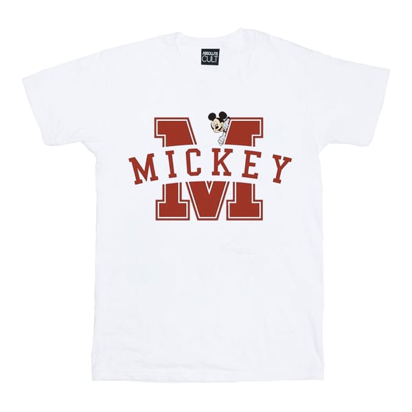 Disney Womens/Ladies Mickey Mouse Letter Peak Cotton Boyfriend T-Shirt