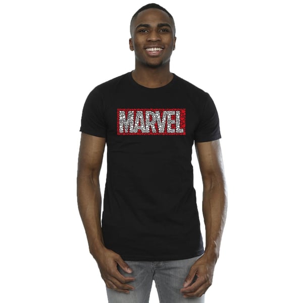 Marvel Mens Comics Hearts Logo T-Shirt