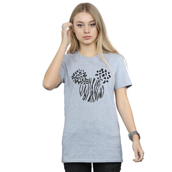 Disney Womens/Ladies Mickey Mouse Animal Cotton Boyfriend T-Shirt