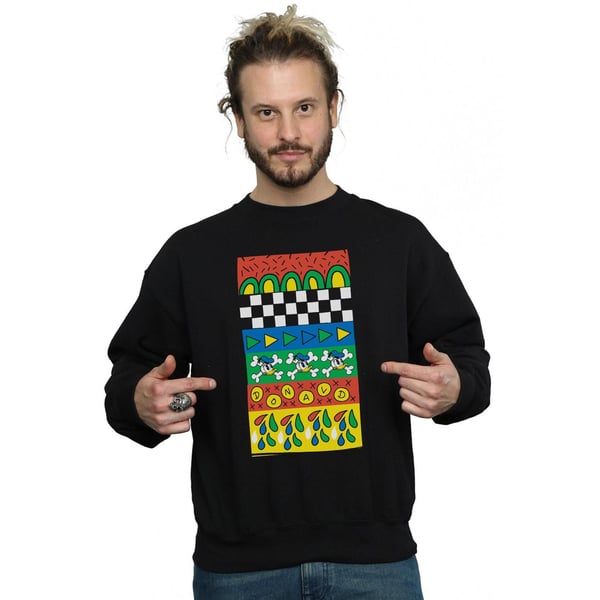 Disney Mens Donald Duck Vintage Pattern Sweatshirt