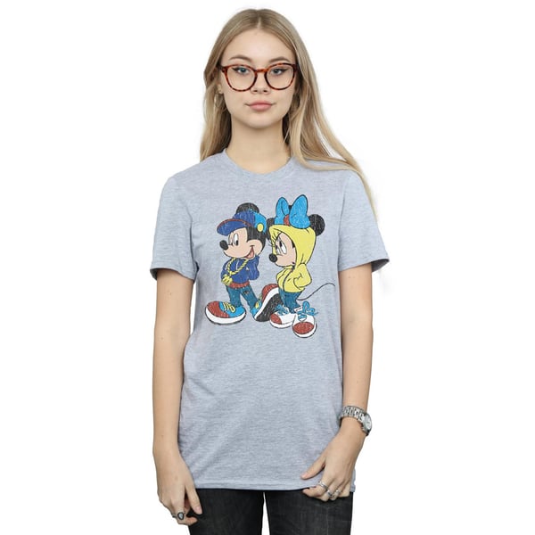 Disney Womens/Ladies Mickey And Minnie Mouse Pose Cotton Boyfriend T-Shirt