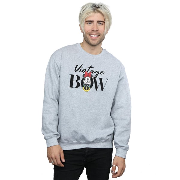 Disney Mens Minnie Mouse Vintage Bow Sweatshirt
