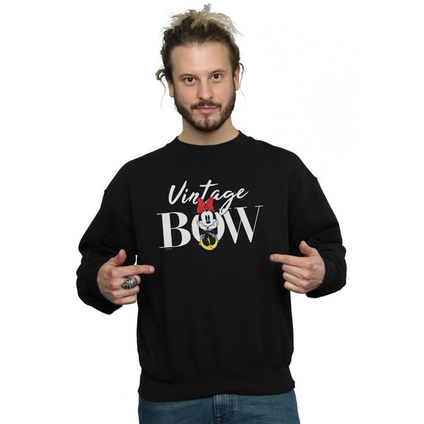 Disney Mens Minnie Mouse Vintage Bow Sweatshirt