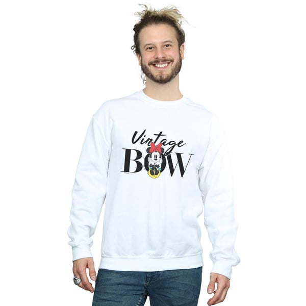 Disney Mens Minnie Mouse Vintage Bow Sweatshirt