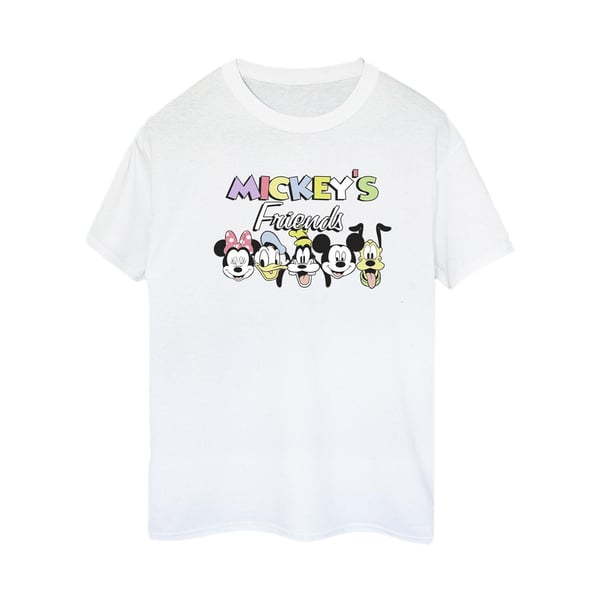 Disney Womens/Ladies Mickey Mouse And Friends Faces Cotton Boyfriend T-Shirt