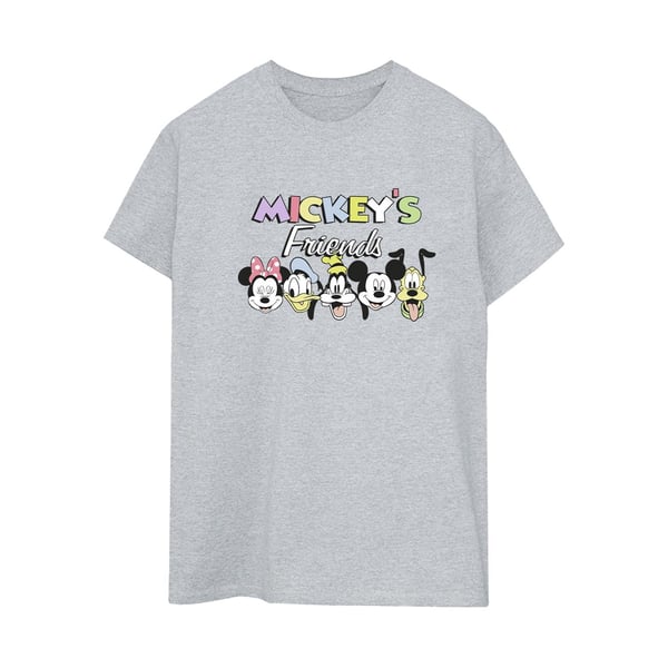 Disney Womens/Ladies Mickey Mouse And Friends Faces Cotton Boyfriend T-Shirt