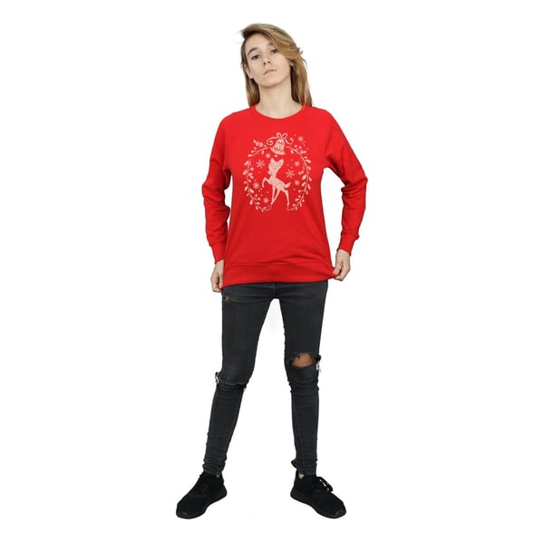 Disney Womens/Ladies Bambi Christmas Wreath Sweatshirt