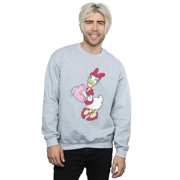 Disney Mens Daisy Duck Love Heart Sweatshirt